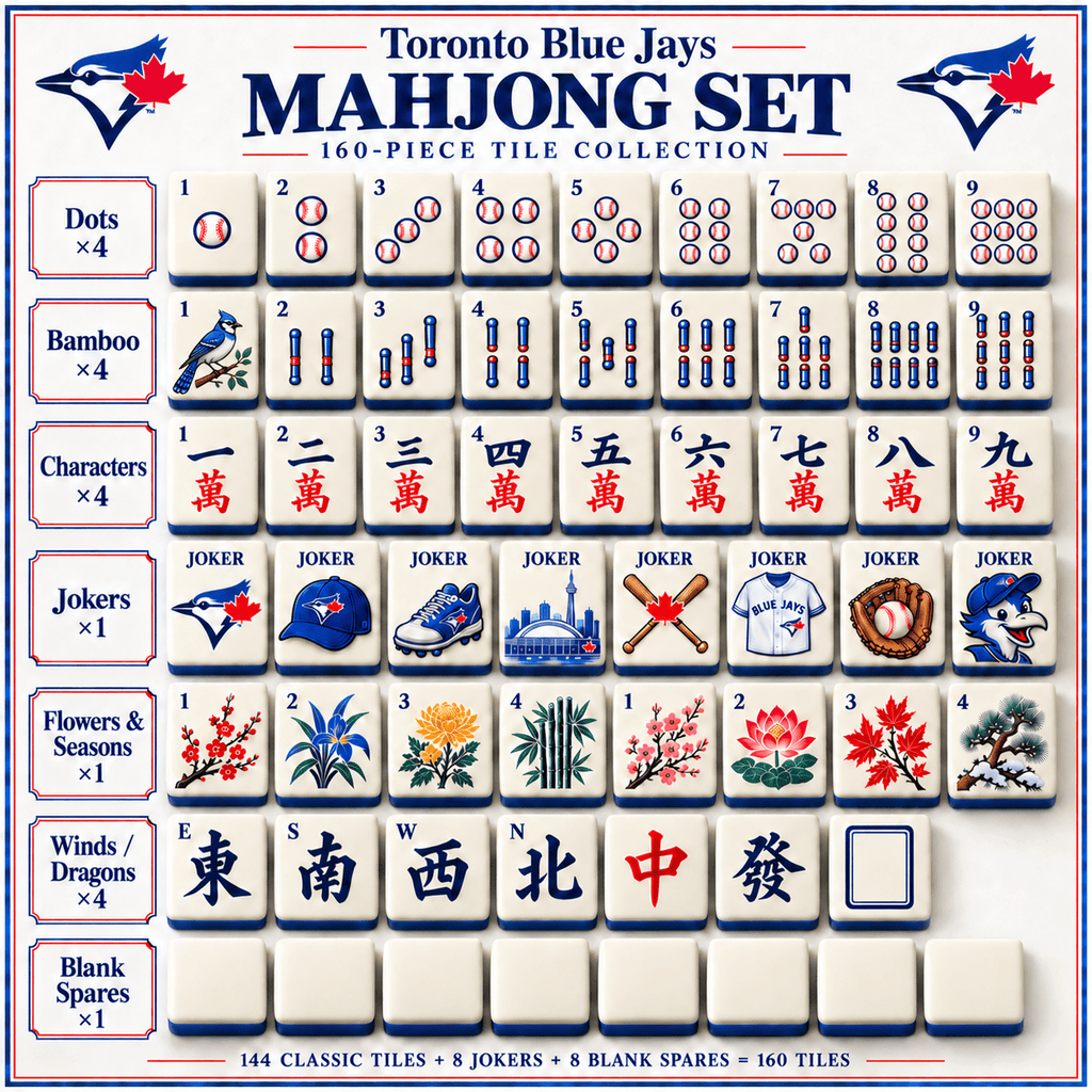 Premium TBJ Mahjong Tiles Set PVNA