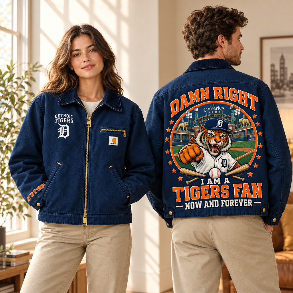 Detroit Tigers Work Jacket Embroidered Detroit Jacket